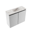 MONDIAZ TURE-DLUX Meuble toilette - 60cm - Plata - EDEN - vasque Glace - position centrale - 1 trou de robinet SW1103455