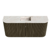 Mondiaz JOYA-DLUX Meuble de salle de bains 93,2cm - arrondis gauche et droite couleur Shadow - Vasque FAYE position Milieu 1 trou de robinet couleur Frappe SW1422734