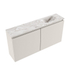 MONDIAZ TURE-DLUX Meuble toilette - 100cm - Linen - EDEN - vasque Glace - position droite - 1 trou de robinet SW1103378