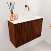 Mondiaz JOYA 60cm toiletmeubel - kleur Ruby - Wastafel FAYE positie Rechts Zonder kraangat kleur Talc. SW1421740