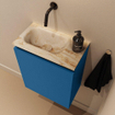 MONDIAZ TURE-DLUX Meuble toilette - 40cm - Jeans - EDEN - vasque Frappe - position gauche - sans trou de robinet SW1102807