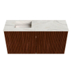 Mondiaz JOYA-DLUX 80cm toiletmeubel - kleur Ruby - Wastafel FAYE positie Links Zonder kraangat kleur Ostra. SW1423784
