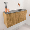 Mondiaz JOYA-DLUX 80cm toiletmeubel - kleur Oak - Wastafel FAYE positie Rechts Zonder kraangat kleur Sombra. SW1424243