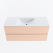 MONDIAZ VICA Ensemble meuble de salle de bains - 110cm - sous-meuble rosee - 2 tiroirs - lavabo cloud central - 1 trou de robinet - version haute 60cm - talc SW1083296