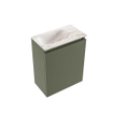 MONDIAZ TURE-DLUX Meuble toilette - 40cm - Army - EDEN - vasque Frappe - position gauche - sans trou de robinet SW1102692