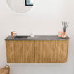 Mondiaz JOYA-DLUX Meuble de salle de bains 101.6cm - arrondi droit couleur Chêne - Vasque FAYE position Gauche 1 trou de robinet couleur Sombra. SW1424287