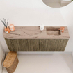 Mondiaz JOYA-DLUX 101.6cm toiletmeubel - ronding links kleur Dusk - Wastafel FAYE positie Rechts 1 kraangat kleur Arena. SW1425781
