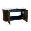 Mondiaz JOYA Meuble de toilette 83,2cm - arrondis gauche et droite couleur Shadow - Lavabo FAYE position Milieu 1 trou de robinet couleur Talc SW1421476