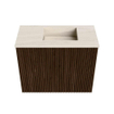Mondiaz JOYA-DLUX 50cm toiletmeubel - kleur Walnut - Wastafel FAYE positie Rechts 1 kraangat kleur Meli. SW1424392