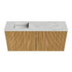Mondiaz JOYA-DLUX 90cm toiletmeubel - kleur Oak - Wastafel FAYE positie Links Zonder kraangat kleur Opalo. SW1422161