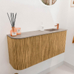 Mondiaz JOYA-DLUX 91.6cm toiletmeubel - ronding links kleur Oak - Wastafel FAYE positie Rechts 1 kraangat kleur Saba. SW1424202