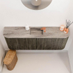 Mondiaz JOYA-DLUX 113.2cm toiletmeubel - ronding links en rechts kleur Shadow - Wastafel FAYE positie Midden 1 kraangat kleur Oza. SW1425086