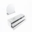 MONDIAZ VICA-DLUX Ensemble meuble de salle de bains - 150cm - meuble bas Talc - 4 tiroirs - lavabo encastré Cloud gauche - sans trous de robinetterie - version haute 60cm - Opalo SW1088515