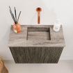 Mondiaz JOYA-DLUX Meuble de toilette 50cm - couleur Shadow - Vasque FAYE position Droite Sans trou de robinet couleur Oza SW1425022