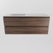 Mondiaz Aivy ensemble de meuble de salle de bains - 120x45x50cm - 0 trous de robinet - 1 vasque talc Solid surface - Gauche - 2 tiroirs - Sans miroir - Mélamine Mocha SW892282