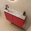 MONDIAZ TURE-DLUX 80cm toiletmeubel Fire. EDEN wastafel Glace positie links. Met 1 kraangat. SW1103256