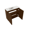 MONDIAZ TURE-DLUX Meuble toilette - 60cm - Rust - EDEN - vasque Ostra - position gauche - 1 trou de robinet SW1105089