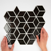 La Mosaic Factory Paris carreau mosaïque - 26,6x30,5cm - carrelage mural - Porcelaine Noir Brillant SW75888