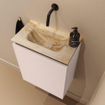 MONDIAZ TURE-DLUX Meuble de toilettes 40 cm Rosee. Lavabo EDEN Frappe position milieu. Sans trou de robinet. SW1102933