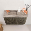 Mondiaz JOYA-DLUX Meuble de toilette 61,6cm - arrondi droit couleur Shadow - Vasque FAYE position Gauche 1 trou de robinet couleur Oza SW1425053