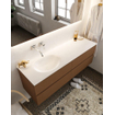 Mondiaz VICA ensemble de meuble de salle de bain - 150cm - meuble sous-vasque reposant - 4 tiroirs - lavabo moon gauche - sans trou de robinet version XL 60cm de haut SW1089775