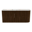 Mondiaz JOYA-DLUX Meuble de salle de bains 91,6cm - arrondi droit couleur Noyer - Vasque FAYE position Gauche 1 trou de robinet couleur Frappe SW1422306