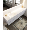 Mondiaz VICA ensemble de meuble de salle de bain - 200cm - meuble sous-vasque cale - 4 tiroirs - lavabo cloud gauche - 1 trou de robinet - miroir LED - version XL 60cm haut SW1097870