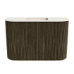 Mondiaz JOYA-DLUX Meuble de toilette 63,2cm - arrondi gauche et droite couleur Shadow - Vasque FAYE position Milieu Sans trou de robinet couleur Meli SW1424925