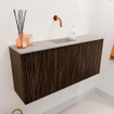 Mondiaz JOYA-DLUX 90cm meuble de salle de bains - couleur Walnut - Vasque FAYE position Milieu Sans trou de robinet couleur Glace. SW1422424