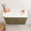 Mondiaz JOYA 61.6cm toiletmeubel - ronding links kleur Dusk - Wastafel FAYE positie Rechts 1 kraangat kleur Talc. SW1421587