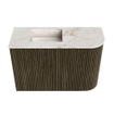 Mondiaz JOYA-DLUX 61.6cm toiletmeubel - ronding rechts kleur Shadow - Wastafel FAYE positie Links 1 kraangat kleur Frappe. SW1422730