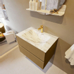 MONDIAZ VICA-DLUX Ensemble meuble de salle de bains - 70cm - sous-meuble oro - 2 tiroirs - lavabo encastré cloud centré - 1 trou de robinet - version haute 60cm - glace SW1088221
