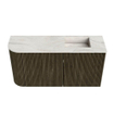 Mondiaz JOYA-DLUX 81.6cm toiletmeubel - ronding links kleur Shadow - Wastafel FAYE positie Rechts Zonder kraangat kleur Ostra. SW1423035