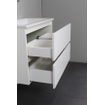 Basic Line Bella Ensemble meuble de salle de bains - 60x55x46cm - 1 lavabo - Céramique - Blanc - 1 trou de robinet - Sans miroir - Mélamine Blanc haute brillance SW398098