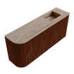 Mondiaz JOYA-DLUX Meuble de toilette 91,6cm - arrondi gauche couleur Ruby - Lavabo FAYE position Droite Sans trou de robinet couleur Saba SW1425623