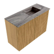 Mondiaz JOYA-DLUX 60cm toiletmeubel - kleur Oak - Wastafel FAYE positie Rechts 1 kraangat kleur Sombra. SW1424229