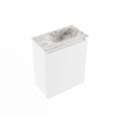 MONDIAZ TURE-DLUX Meuble toilette - 40cm - Talc - EDEN - vasque Glace - position droite - sans trou de robinet SW1103079