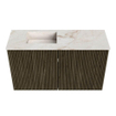 Mondiaz JOYA-DLUX 70cm meuble de salle de bains - couleur Shadow - Vasque FAYE position Gauche 1 trou de robinet couleur Frappe. SW1422679