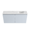 MONDIAZ TURE-DLUX Meuble toilette - 100cm - Clay - EDEN - vasque Opalo - position droite - sans trou de robinet SW1104267