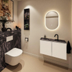 MONDIAZ TURE-DLUX Meuble de toilettes 80 cm Talc. EDEN lavabo Lava position milieu. Avec 1 trou de robinet. SW1103660