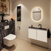MONDIAZ TURE-DLUX Meuble toilette - 80cm - Talc - EDEN - vasque Lava - position centrale - 1 trou de robinet SW1103660