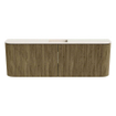 Mondiaz JOYA-DLUX Meuble de toilette 123,2cm - arrondis gauche et droite couleur Dusk - Vasque FAYE position Milieu Sans trou de robinet couleur Meli. SW1425871