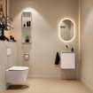 MONDIAZ TURE-DLUX Meuble toilette - 40cm - Rosee - EDEN - vasque Opalo - position centrale - sans trou de robinet SW1104486