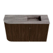 Mondiaz JOYA-DLUX 71.6cm toiletmeubel - ronding links kleur Walnut - Wastafel FAYE positie Rechts Zonder kraangat kleur Oza. SW1424586
