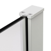 Fortifura Galeria Paroi de douche à l'italienne - 100x200cm - paroi en verre arrondie - verre transparent - barre de fixation murale - blanc mat SW1420224