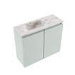 MONDIAZ TURE-DLUX Meuble de toilettes 60 cm Greey. Lavabo EDEN Glace position gauche. Avec 1 trou de robinet. SW1103397