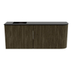 Mondiaz JOYA 101.6cm meuble de salle de bains - arrondi droit couleur Shadow - Vasque FAYE position Gauche Sans trou de robinet couleur Urban SW1421515