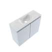 MONDIAZ TURE-DLUX Meuble toilette - 60cm - Clay - EDEN - vasque Opalo - position centrale - sans trou de robinet SW1104268