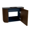 Mondiaz JOYA 63.2cm meuble de salle de bains - arrondi gauche et droite couleur Walnut - Vasque FAYE position Milieu Sans trou de robinet couleur Urban SW1421383