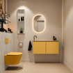 MONDIAZ TURE-DLUX meuble WC 100 cm Ocher. Lavabo EDEN Opalo position gauche. Avec 1 trou de robinet. SW1104446